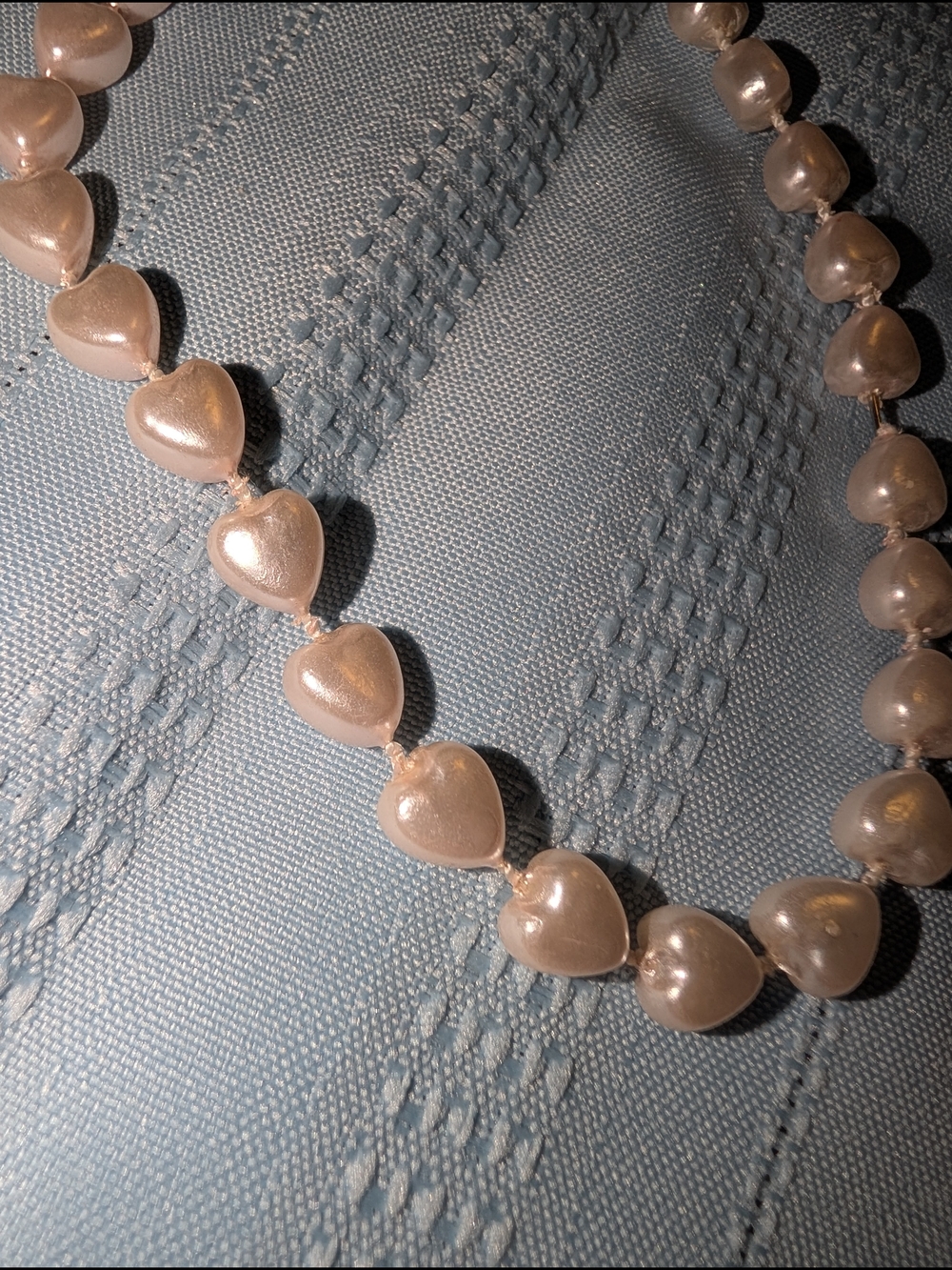 Pearlescent Pink Heart Bead Necklace - Women Jewelry